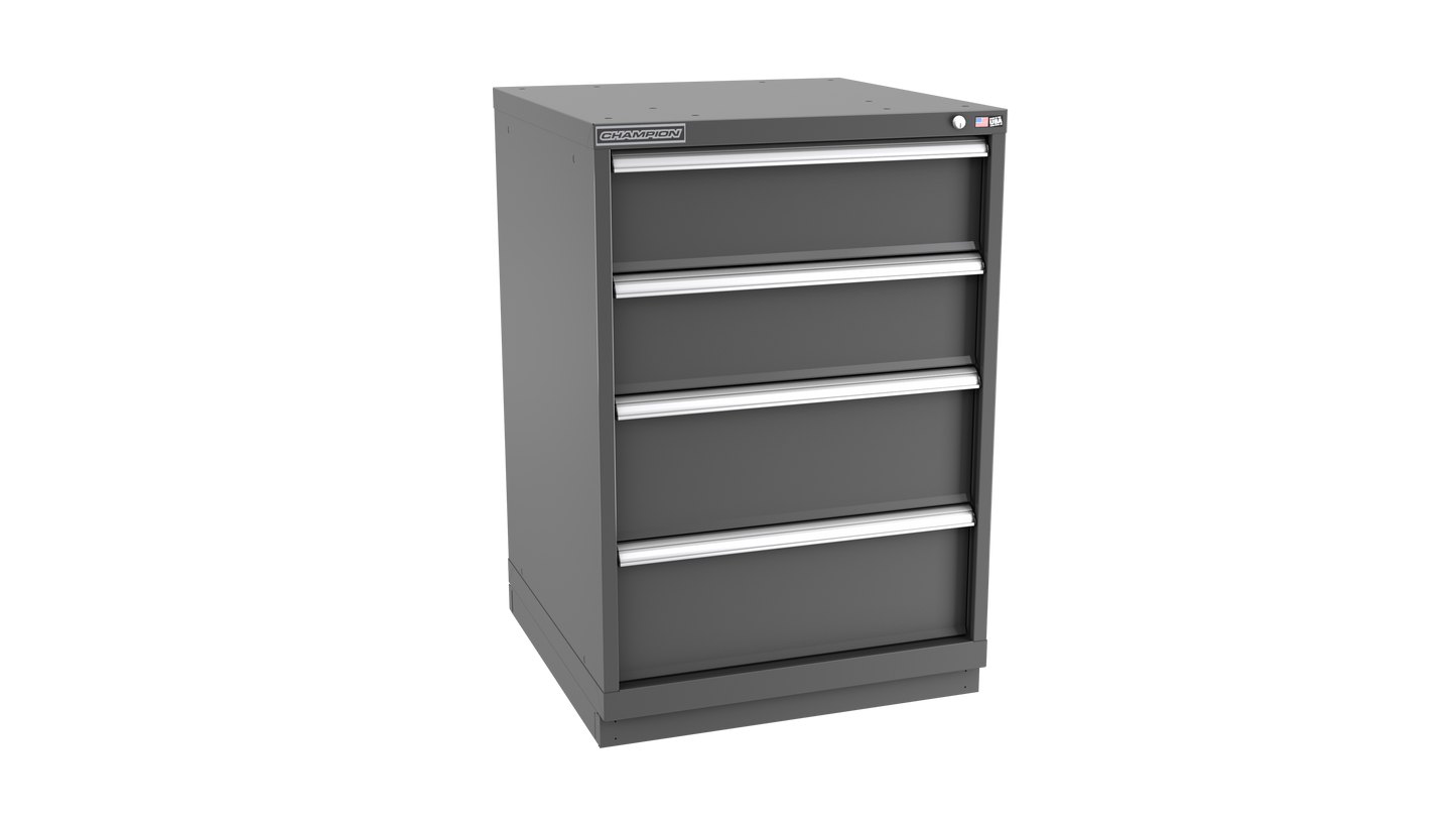 Champion Tool Storage SWS1800-0401-ILC-FTB-DG 4-Drawer Shallow Depth Modular Cabinet SWS0401 | 28-1/4"W x 41-3/4"H x 22-1/2"D, Dark Gray