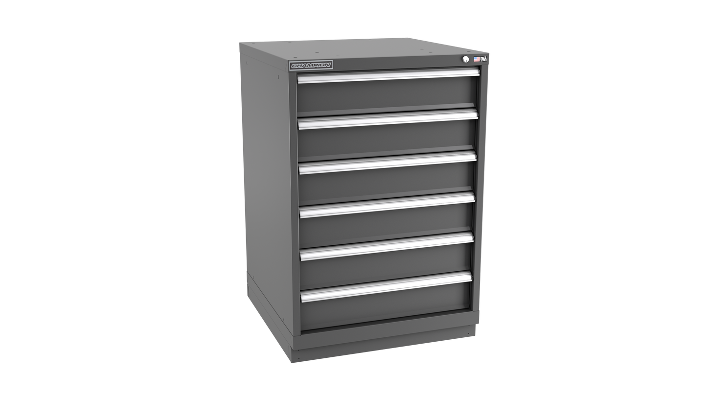 Champion Tool Storage SWS1800-0601-ILC-FTB-DG 6-Drawer Shallow Depth Modular Cabinet SWS0601 | 28-1/4"W x 41-3/4"H x 22-1/2"D, Dark Gray
