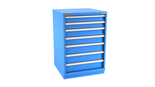 Champion Tool Storage SWS1800-0702-ILC-FTB-BB 7-Drawer Shallow Depth Modular Cabinet SWS0702 | 28-1/4"W x 41-3/4"H x 22-1/2"D, Bright Blue