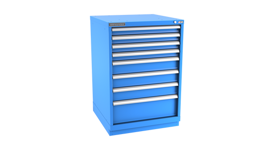 Champion Tool Storage SWS1800-0801-ILC-FTB-BB 8-Drawer Shallow Depth Modular Cabinet SWS0801 | 28-1/4"W x 41-3/4"H x 22-1/2"D, Bright Blue