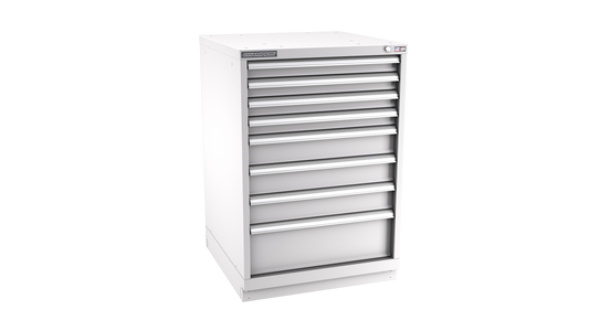 Champion Tool Storage SWS1800-0801-ILC-FTB-LG 8-Drawer Shallow Depth Modular Cabinet SWS0801 | 28-1/4"W x 41-3/4"H x 22-1/2"D, Light Gray