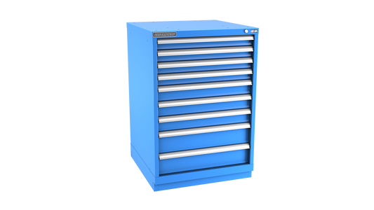 Champion Tool Storage SWS1800-0901-ILC-FTB-BB 9-Drawer Shallow Depth Modular Cabinet SWS0901 | 28-1/4"W x 41-3/4"H x 22-1/2"D, Bright Blue