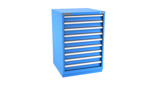 Champion Tool Storage SWS1800-0902-ILC-FTB-BB 9-Drawer Shallow Depth Modular Cabinet SWS0902 | 28-1/4"W x 41-3/4"H x 22-1/2"D, Bright Blue