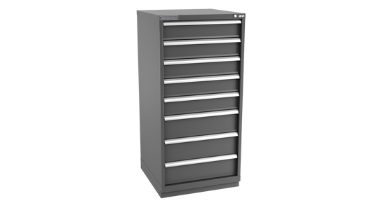 Champion Tool Storage SWS2700-0802-ILC-FTB-DG 8-Drawer Shallow Depth Modular Cabinet SWS0802 | 28-1/4"W x 59-1/2"H x 22-1/2"D, Dark Gray