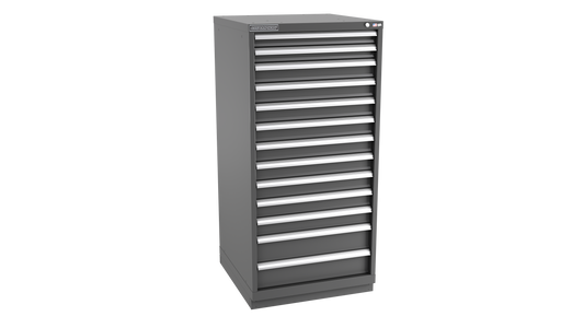 Champion Tool Storage SWS2700-1301-ILC-FTB-DG 13-Drawer Shallow Depth Modular Cabinet SWS1301 | 28-1/4"W x 59-1/2"H x 22-1/2"D, Dark Gray