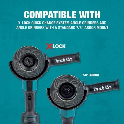 Makita T-03947 X‑LOCK 4‑1/2" 80 Grit Type 27 Flat Blending and Finishing Flap Disc for X‑LOCK and All 7/8" Arbor Grinders