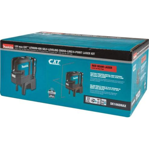 Makita SK106DNAX 12V max CXT® Lithium‑Ion Cordless Self‑Leveling Cross‑Line/4‑Point Red Beam Laser Kit (2.0Ah)