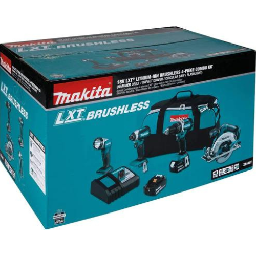 Makita XT446T 18V LXT® Lithium‑Ion Brushless Cordless 4‑Pc. Combo Kit (5.0Ah)