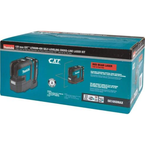 Makita SK105DNAX 12V max CXT® Lithium‑Ion Cordless Self‑Leveling Cross‑Line Red Beam Laser Kit (2.0Ah)