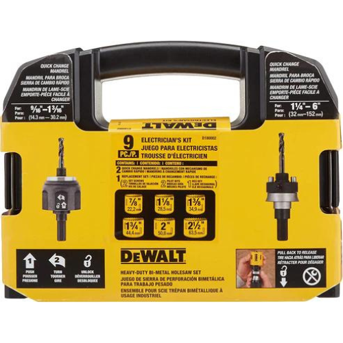 Dewalt D180002 8 Pc Electrician Holesawkit