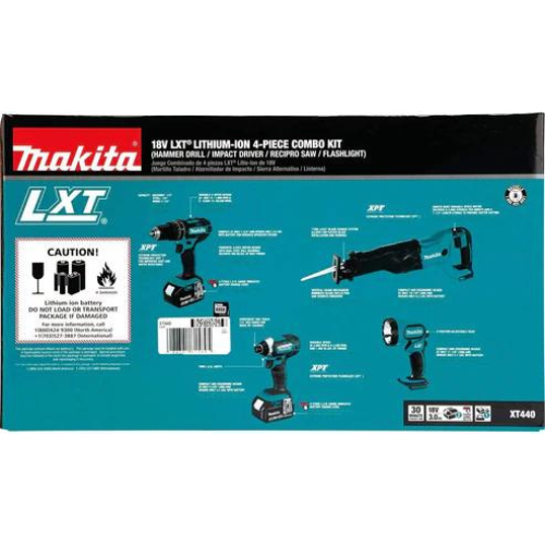 Makita XT440 18V LXT® Lithium‑Ion Cordless 4‑Pc. Combo Kit (3.0Ah)