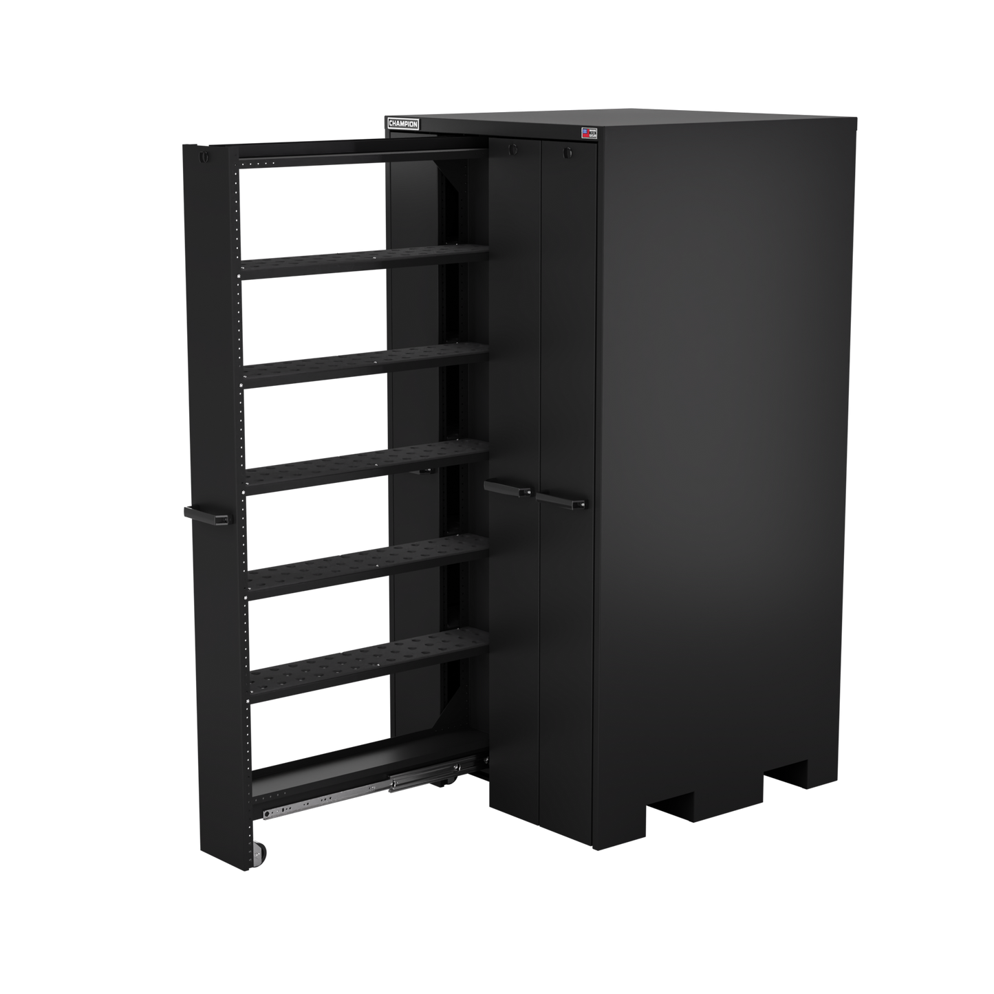 Champion Tool Storage VSCC4-BK 4-Drawer Standard Depth Vertical Storage Cabinet VSCC4 | 40"W x 84"H x 41"D, Satin Black