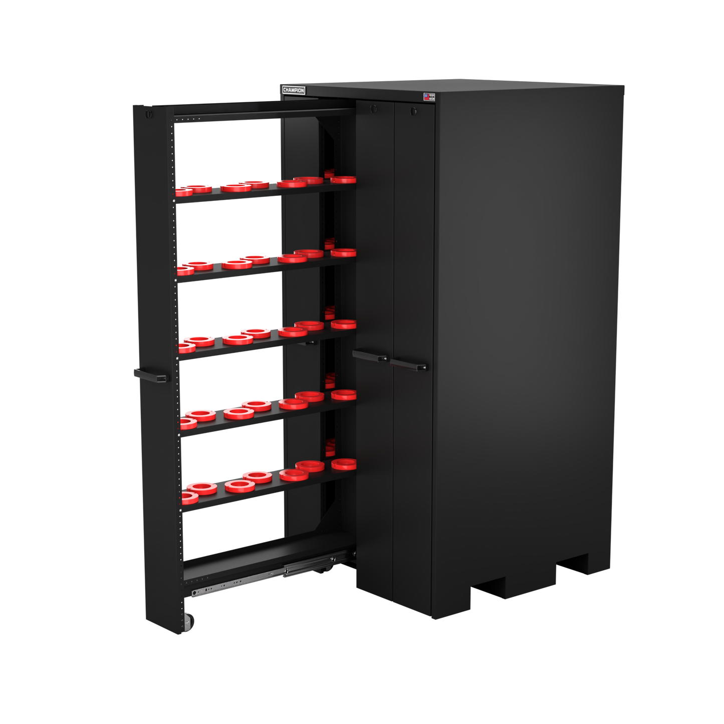 Champion Tool Storage VSCH100-BK 4-Drawer Standard Depth Vertical Storage Cabinet VSCH100 | 40"W x 84"H x 41"D, Satin Black