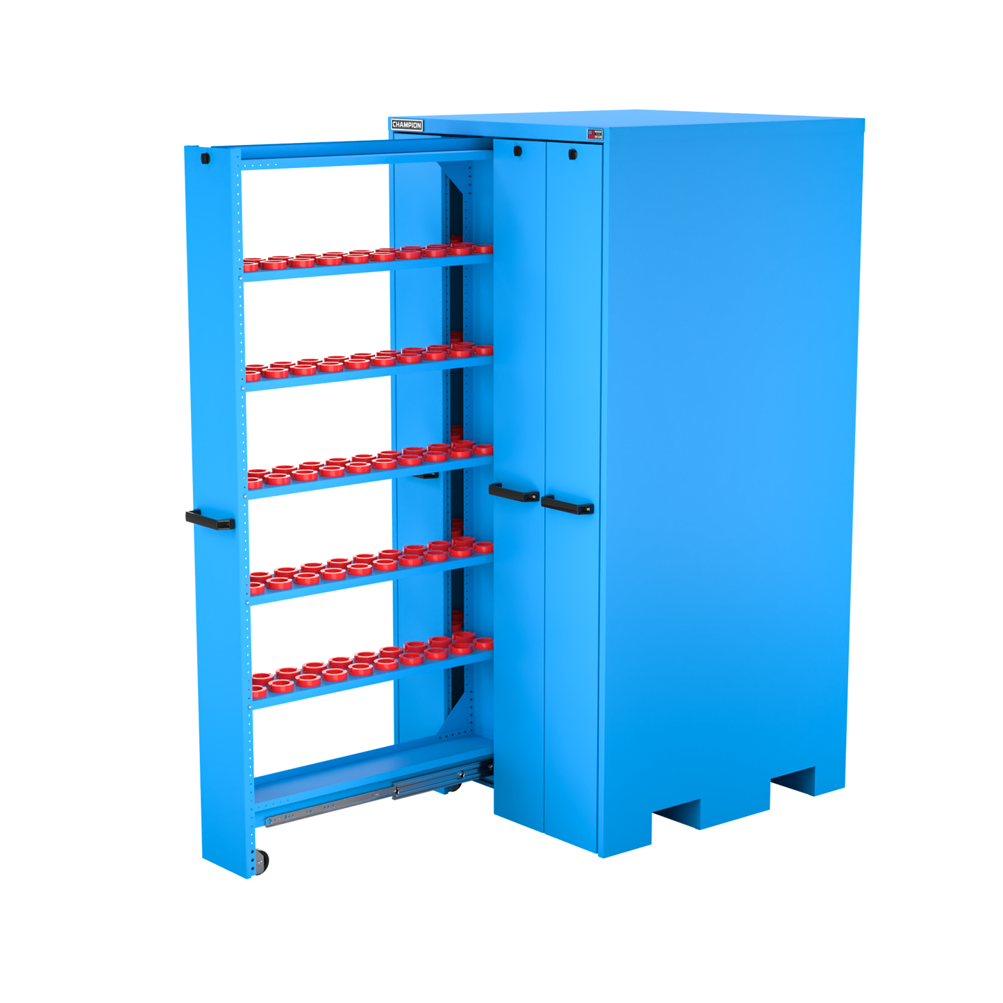 Champion Tool Storage VSCH50-BB 4-Drawer Standard Depth Vertical Storage Cabinet VSCH50 | 40"W x 84"H x 41"D, Bright Blue