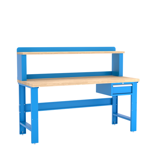 Champion Tool Storage WB101-B7230-BB Single Drawer Standard Depth Workbench, 12" Riser WB101 | 72"W x 35-1/4"H x 30"D, Bright Blue