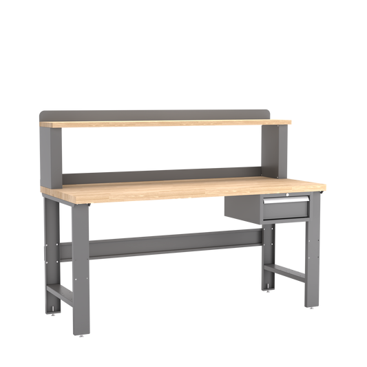 Champion Tool Storage WB101-B7230-DG Single Drawer Standard Depth Workbench, 12" Riser WB101 | 72"W x 35-1/4"H x 30"D, Dark Gray