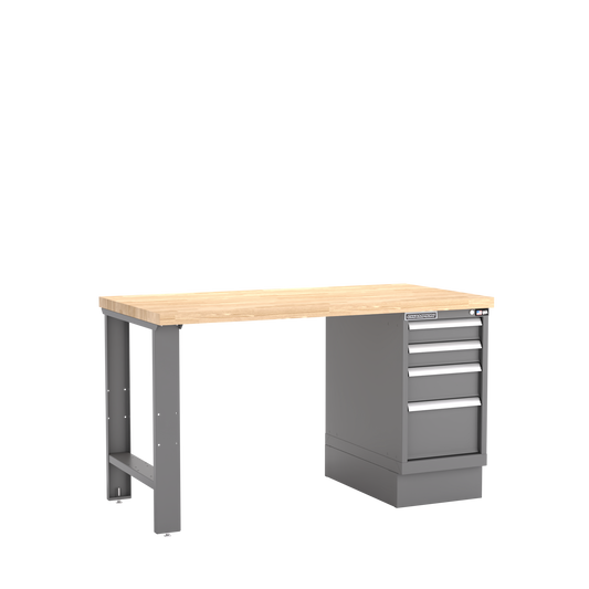 Champion Tool Storage WB200-B6030-DG 4-Drawer Standard Depth Cabinet Workbench WB200 | 60"W x 35-1/4"H x 30"D, Dark Gray