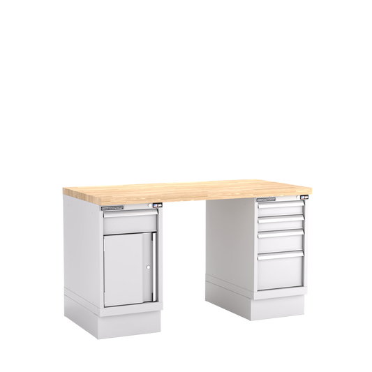 Champion Tool Storage WB400-B6030-LG Two Preconfigured Cabinets Workbench WB400 | 60"W x 35-1/4"H x 30"D, Light Gray