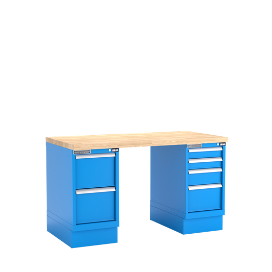 Champion Tool Storage WB500-B6030-BB Two Preconfigured Cabinets Workbench WB500 | 60"W x 35-1/4"H x 30"D, Bright Blue