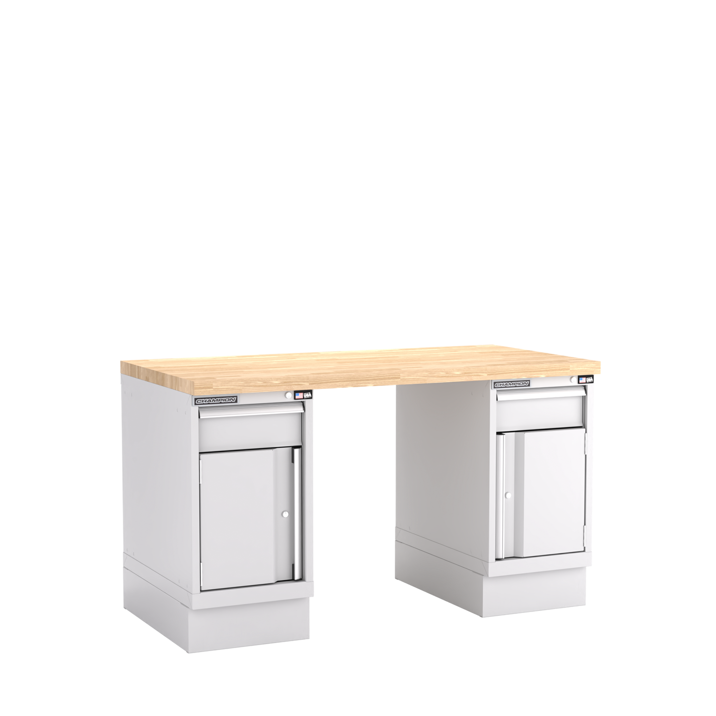 Champion Tool Storage WB700-B6030-LG Two Preconfigured Cabinets Workbench WB700 | 60"W x 35-1/4"H x 30"D, Light Gray