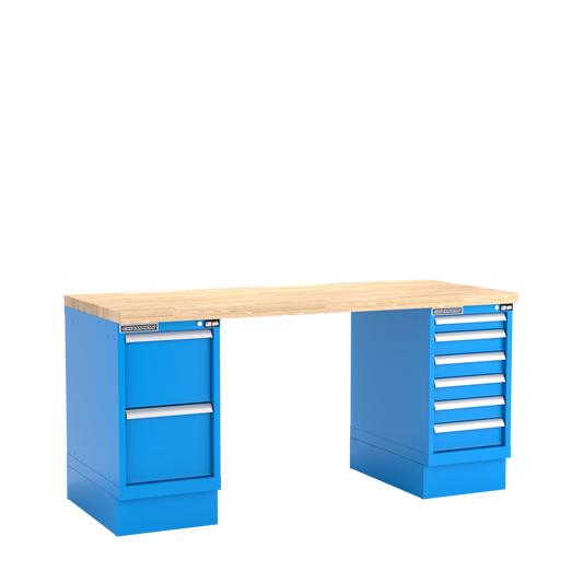 Champion Tool Storage WB800-B7230-BB Two Preconfigured Cabinets Workbench WB800 | 72"W x 35-1/4"H x 30"D, Bright Blue