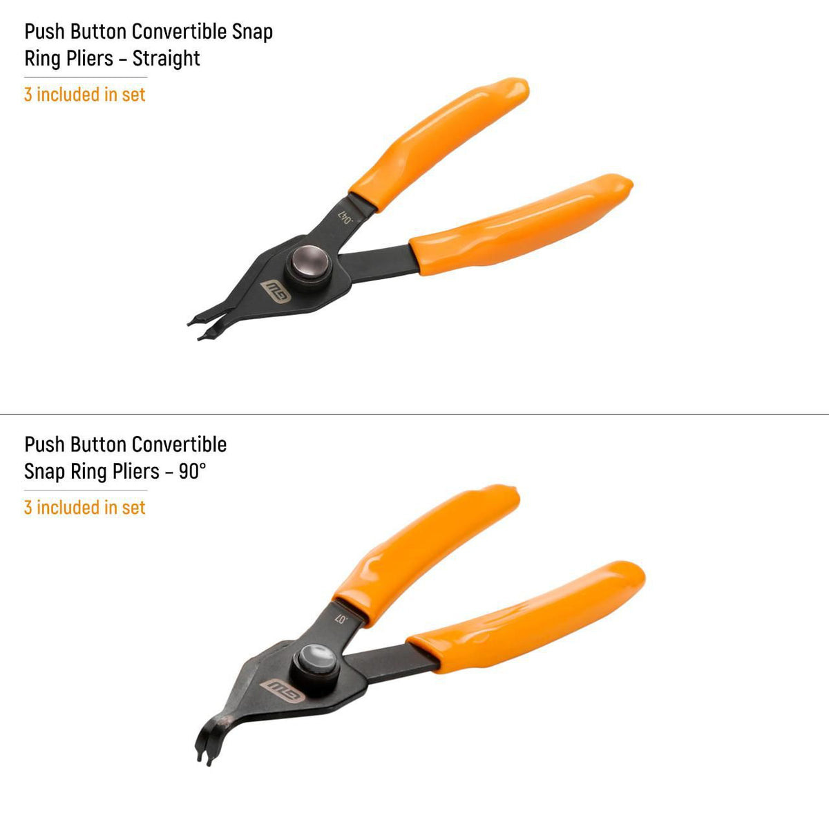 Gearwrench GWMSSRP03 6 Piece Convertible Push Button Snap Ring Pliers Set in Foam Tray