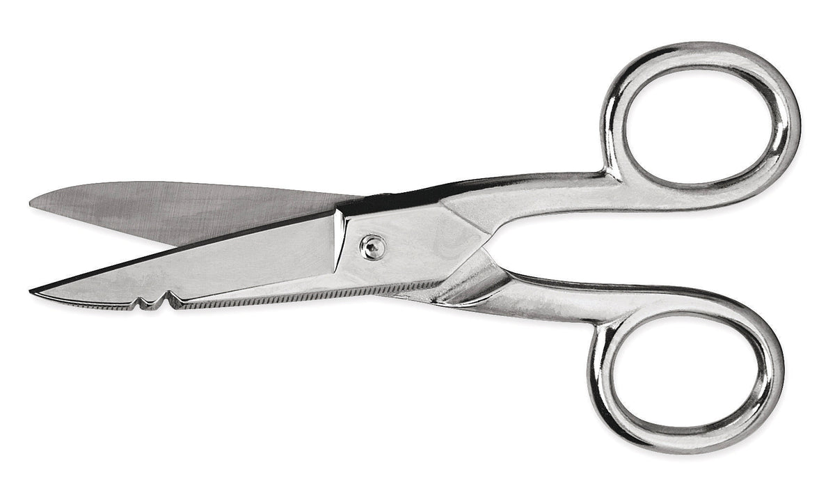 Wiss 175E5V 5" Electrician Scissors with Serrated Bottom Blade - Carded