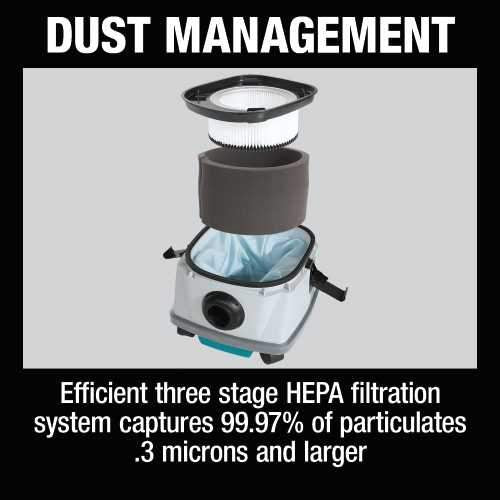 Makita XCV22ZU 36V (18V X2) LXT® Brushless 2.1 Gallon HEPA Filter Dry Dust Extractor/Vacuum, AWS®, Tool Only