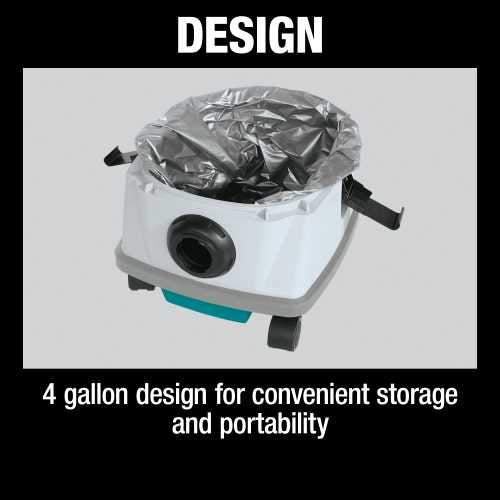 Makita XCV24ZX 36V (18V X2) LXT® Brushless 4 Gallon HEPA Filter Dry Dust Extractor, Tool Only