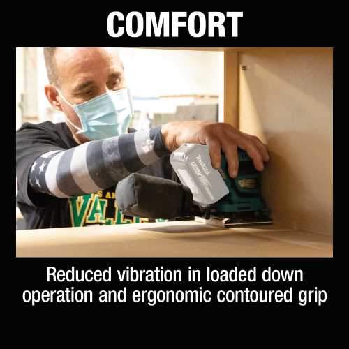 Makita XOB02Z 18V LXT® Lithium‑Ion Cordless 1/4 Sheet Finishing Sander, Tool Only
