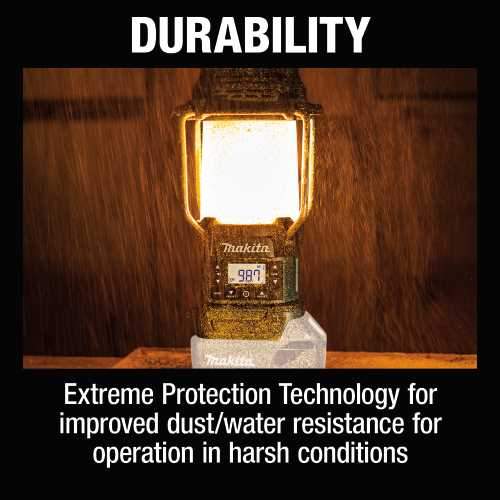 Makita XRM12 18V LXT® Lithium‑Ion Cordless Lantern with Radio, Tool Only