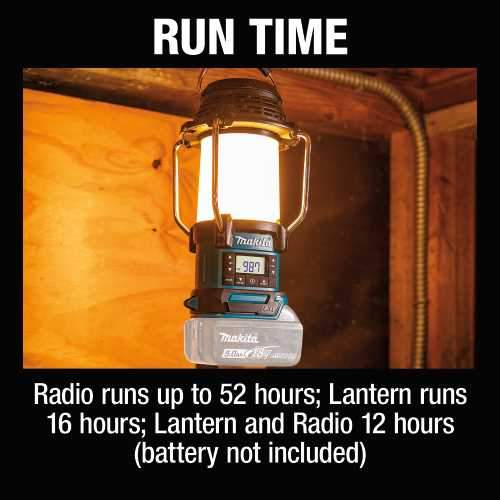 Makita XRM12 18V LXT® Lithium‑Ion Cordless Lantern with Radio, Tool Only