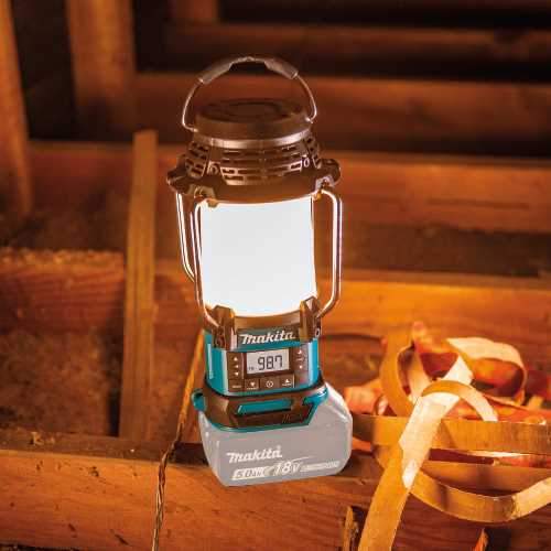 Makita XRM12 18V LXT® Lithium‑Ion Cordless Lantern with Radio, Tool Only