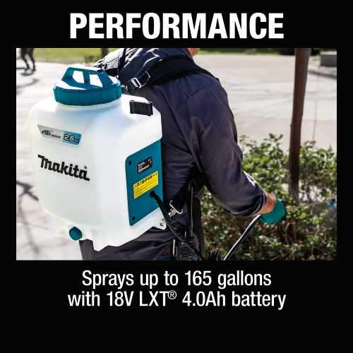 Makita XSU01SM1 18V LXT® Lithium‑Ion Cordless 2.6 Gallon Backpack Sprayer Kit (4.0Ah)