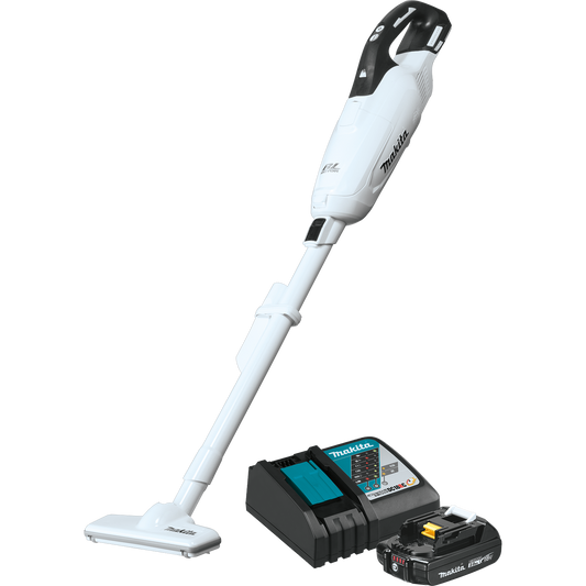 Makita XLC05R1WX4 18V LXT® Lithium‑ion Compact Brushless Cordless 3‑Speed Vacuum Kit, w/ Push Button and Dust Bag (2.0Ah)