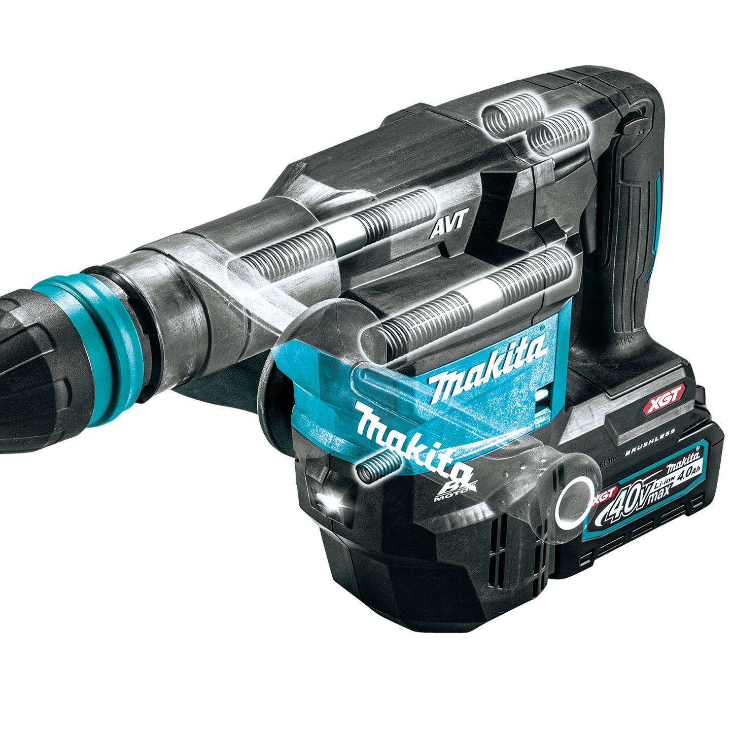 Makita GMH01M1 40V max XGT® Brushless Cordless 15 lb. SDS‑MAX AVT® Demolition Hammer Kit, AWS® Capable (4.0Ah)