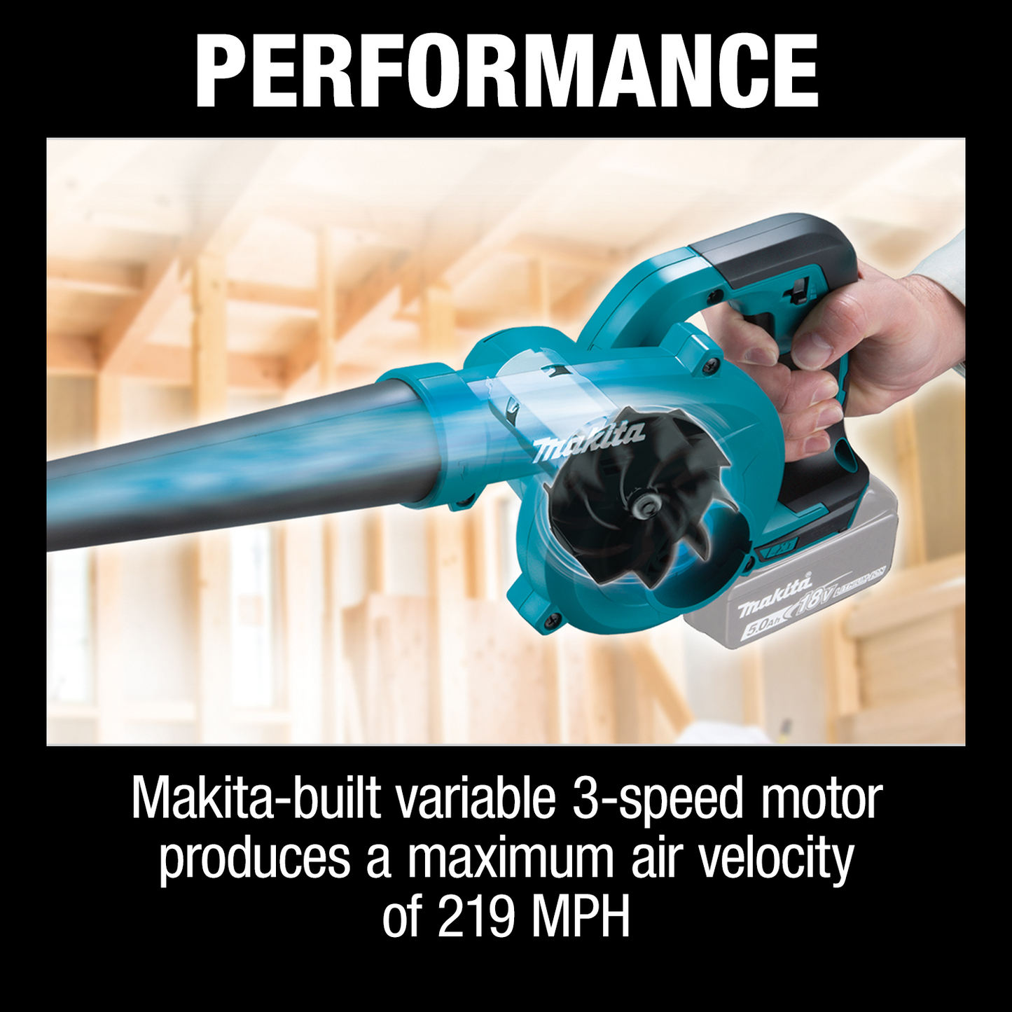 Makita XBU05Z 18V LXT® Lithium‑Ion Cordless Blower, Tool Only