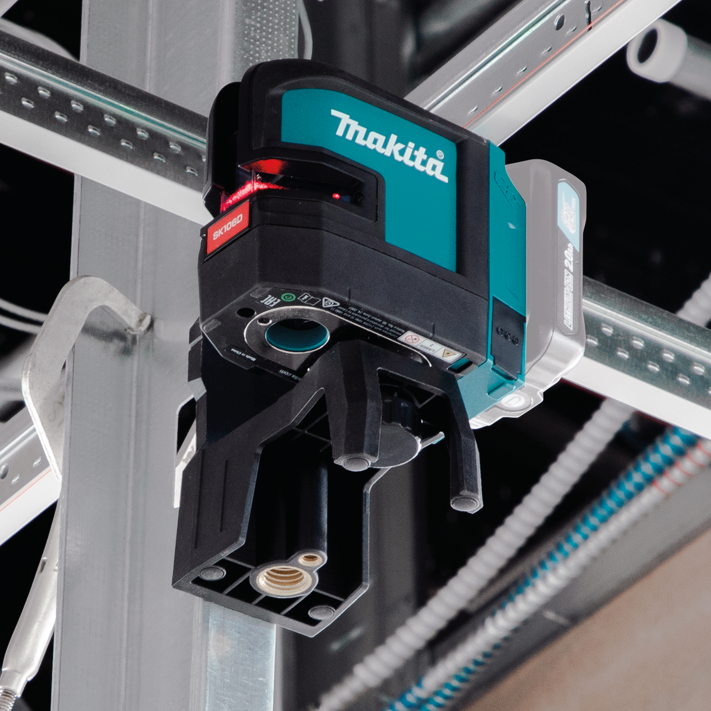 Makita SK106DZ 12V max CXT® Lithium‑Ion Cordless Self‑Leveling Cross‑Line/4‑Point Red Beam Laser, Tool Only