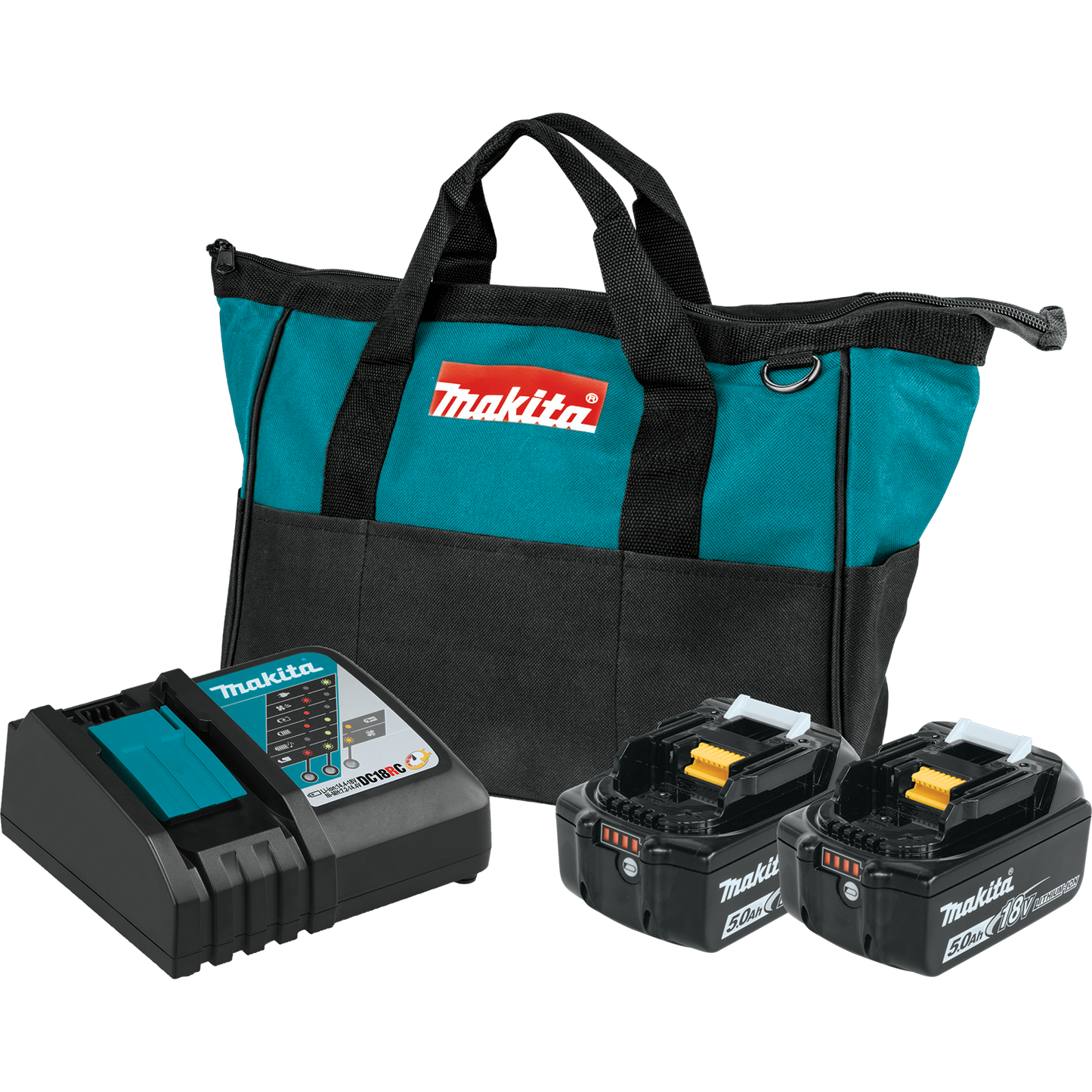 Makita BL1850BDC2 18V LXT® Lithium‑Ion Battery and Rapid Optimum Charger Starter Pack (5.0Ah)