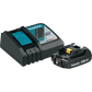 Makita BL1820BDC1 18V LXT® Lithium‑Ion Compact Battery and Rapid Charger Starter Pack (2.0Ah)