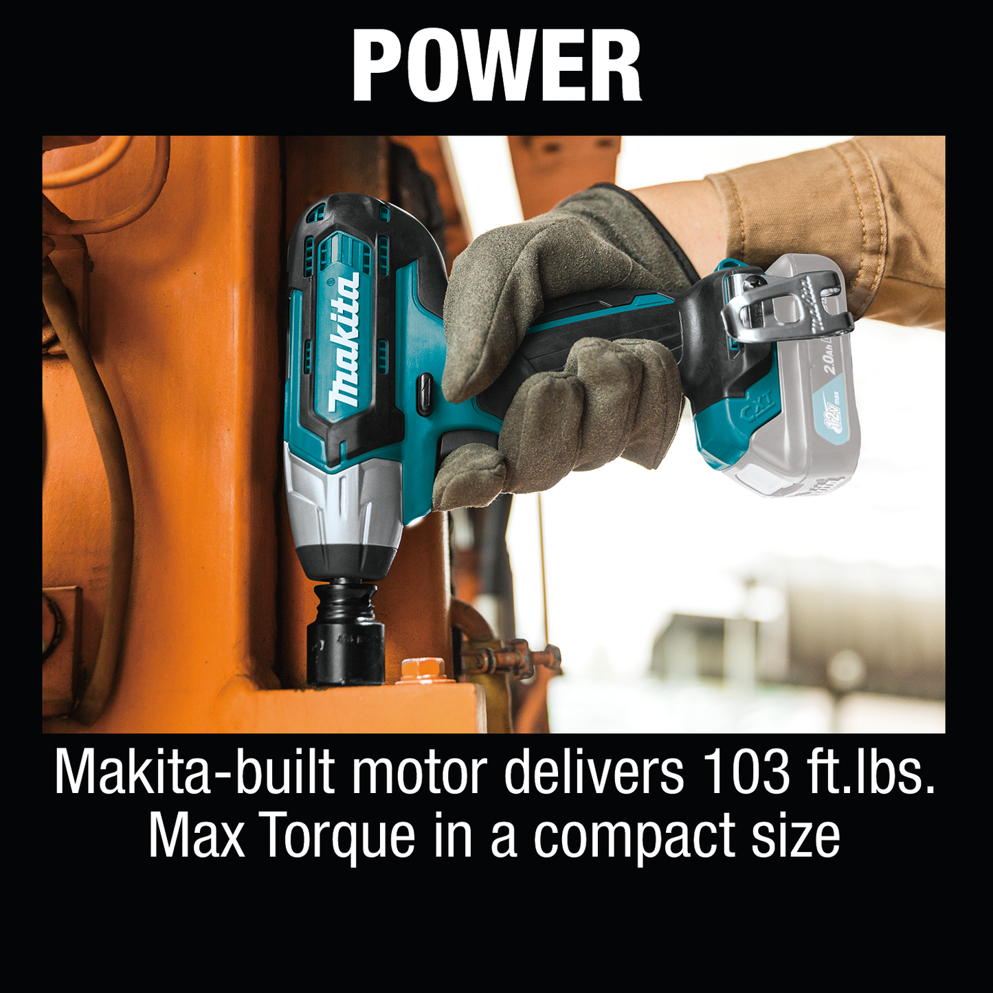 Makita WT02Z 12V Max Cxt® Lithiumion Cordless 3/8" Sq. Drive Impact Wrench, Tool Only