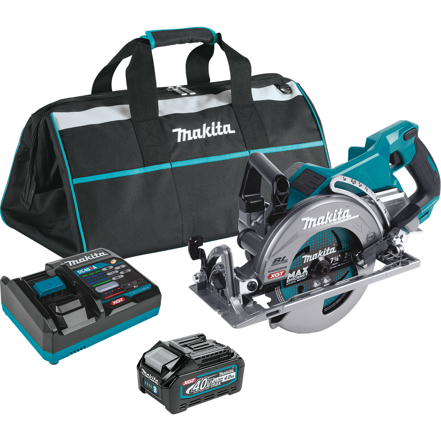 Makita GSR01M1 40V max XGT® Brushless Cordless Rear Handle 7‑1/4” Circular Saw Kit (4.0Ah)