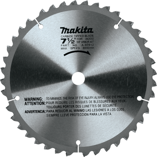 Makita A-90912 7‑1/2" 40T Carbide‑Tipped Miter Saw Blade