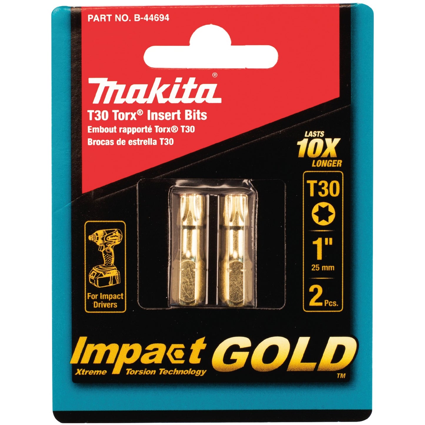 Makita B-44694 Impact GOLD® #30 Torx Insert Bit, 2/pk