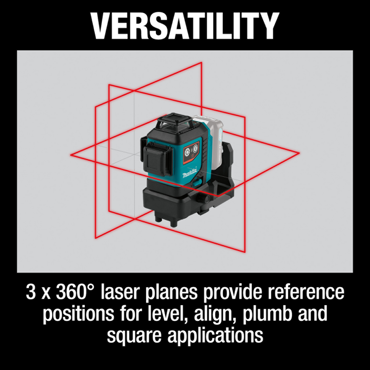 Makita SK700D 12V max CXT® Lithium‑Ion Cordless Self‑Leveling 360° 3‑Plane Red Laser, Tool Only