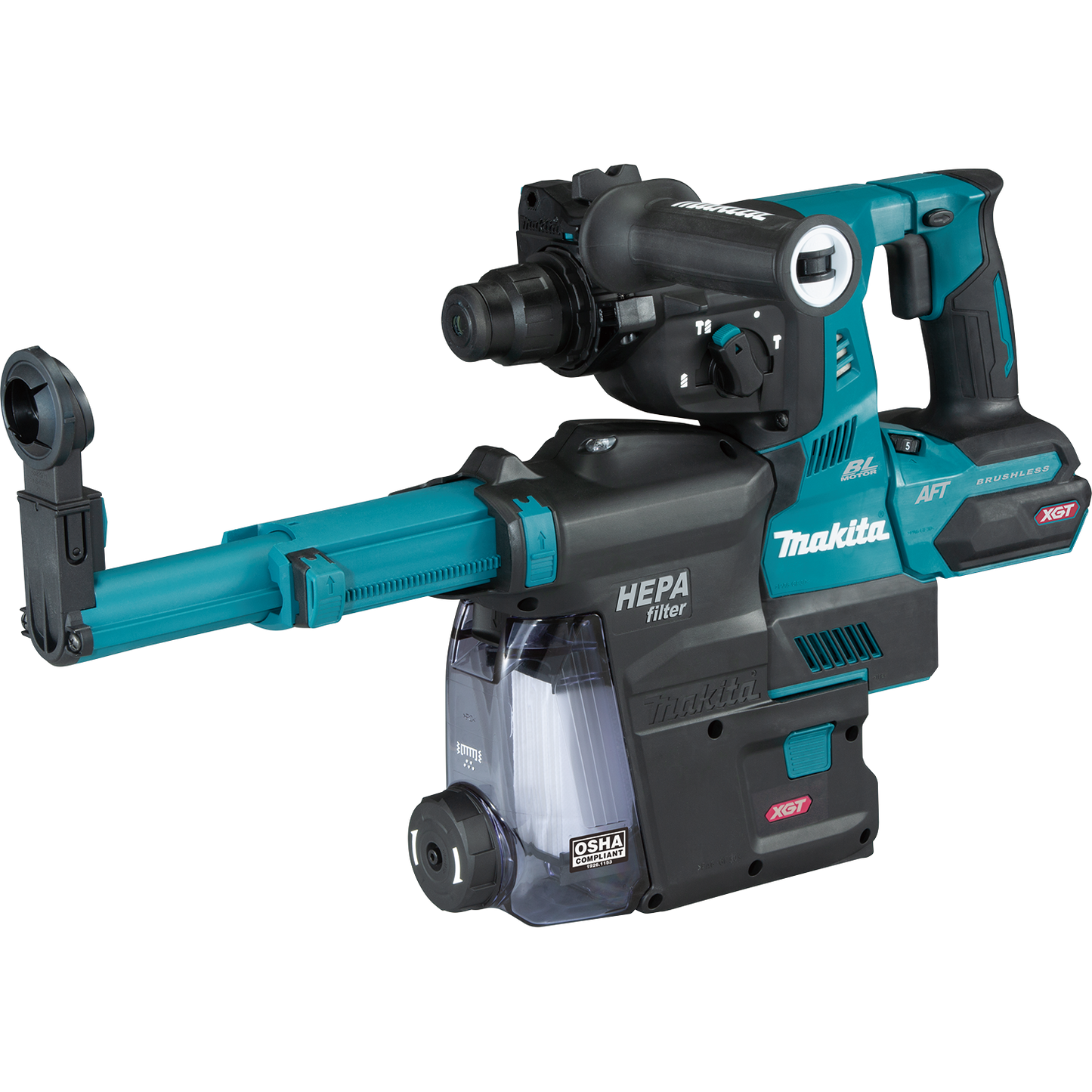 Makita GRH01ZW 40V max XGT® Brushless Cordless 1‑1/8" SDS‑PLUS AVT® Rotary Hammer w/ Dust Extractor, AFT®, AWS® Capable, Tool Only