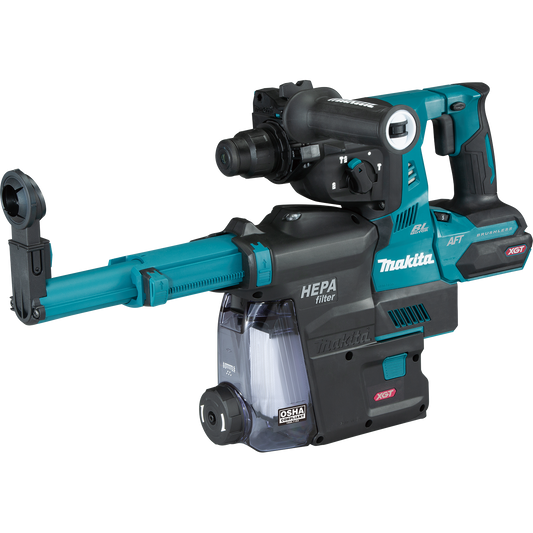 Makita GRH01ZW 40V max XGT® Brushless Cordless 1‑1/8" SDS‑PLUS AVT® Rotary Hammer w/ Dust Extractor, AFT®, AWS® Capable, Tool Only