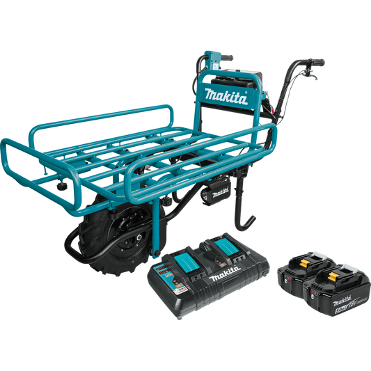 Makita XUC01PTX2 18V X2 LXT® Brushless Cordless Power‑Assisted Flat Dolly Kit (5.0Ah)