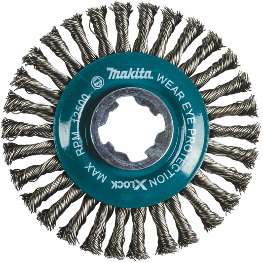 Makita D-72659 X‑LOCK 4‑1/2" Carbon Steel Stringer Bead Twist Wire Wheel