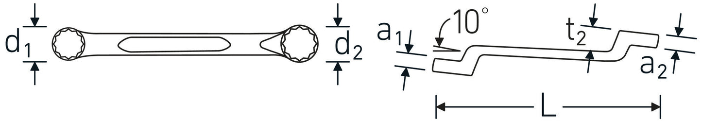Stahlwille 41603234 180 A 1/2 X 9/16 Double Ring Wrench